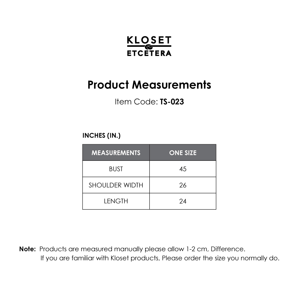 SIZE GUIDE TS 023
